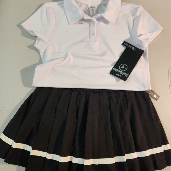 90°Degree Polo Shirt and Black Skirt Matching Set, Girls Size 10-NWT - Picture 11 of 12